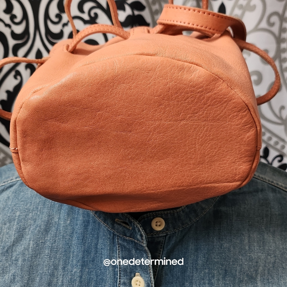 Pink Leather Drawstring Crossbody - Picture 14 of 17